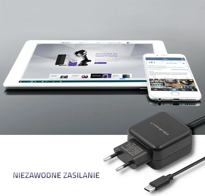 Karikues Qoltec 50197, 12W, 5V, 2.4A, USB Type-C, Zi
