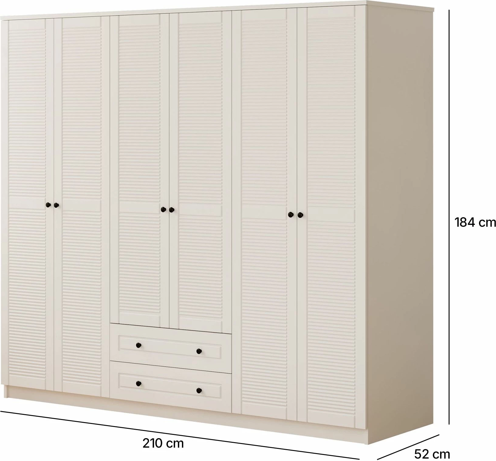 Dollap garderobe Skye Decor, ngjyrë e bardhë mat, Rb-064