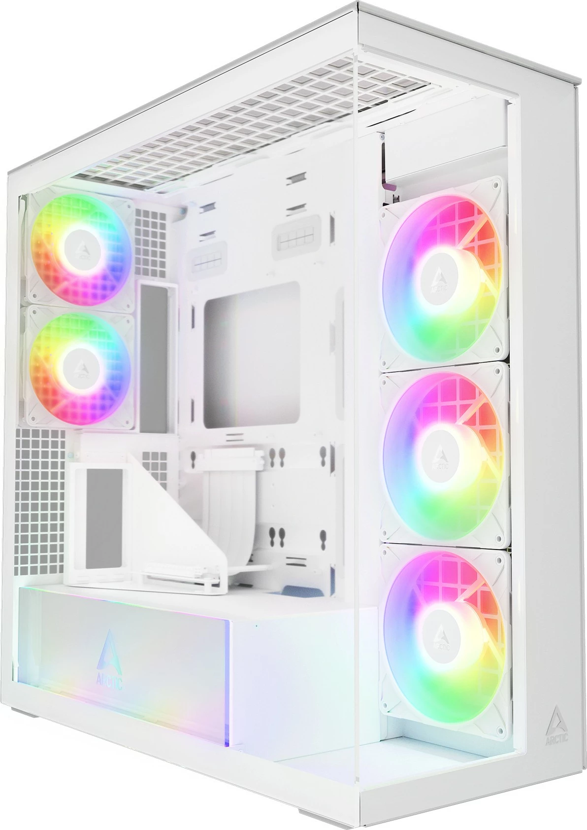 Kasë ARCTIC Xtender, Midi Tower, xham i temperuar, RGB, e bardhë