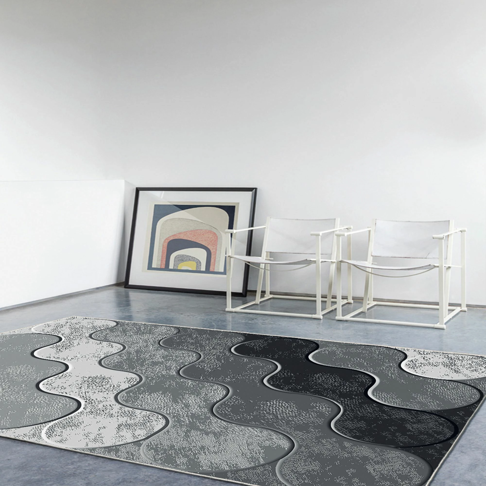 Qilim (50x80) Conceptum Hypnose, Wookece292, bardhë, gri, e zezë
