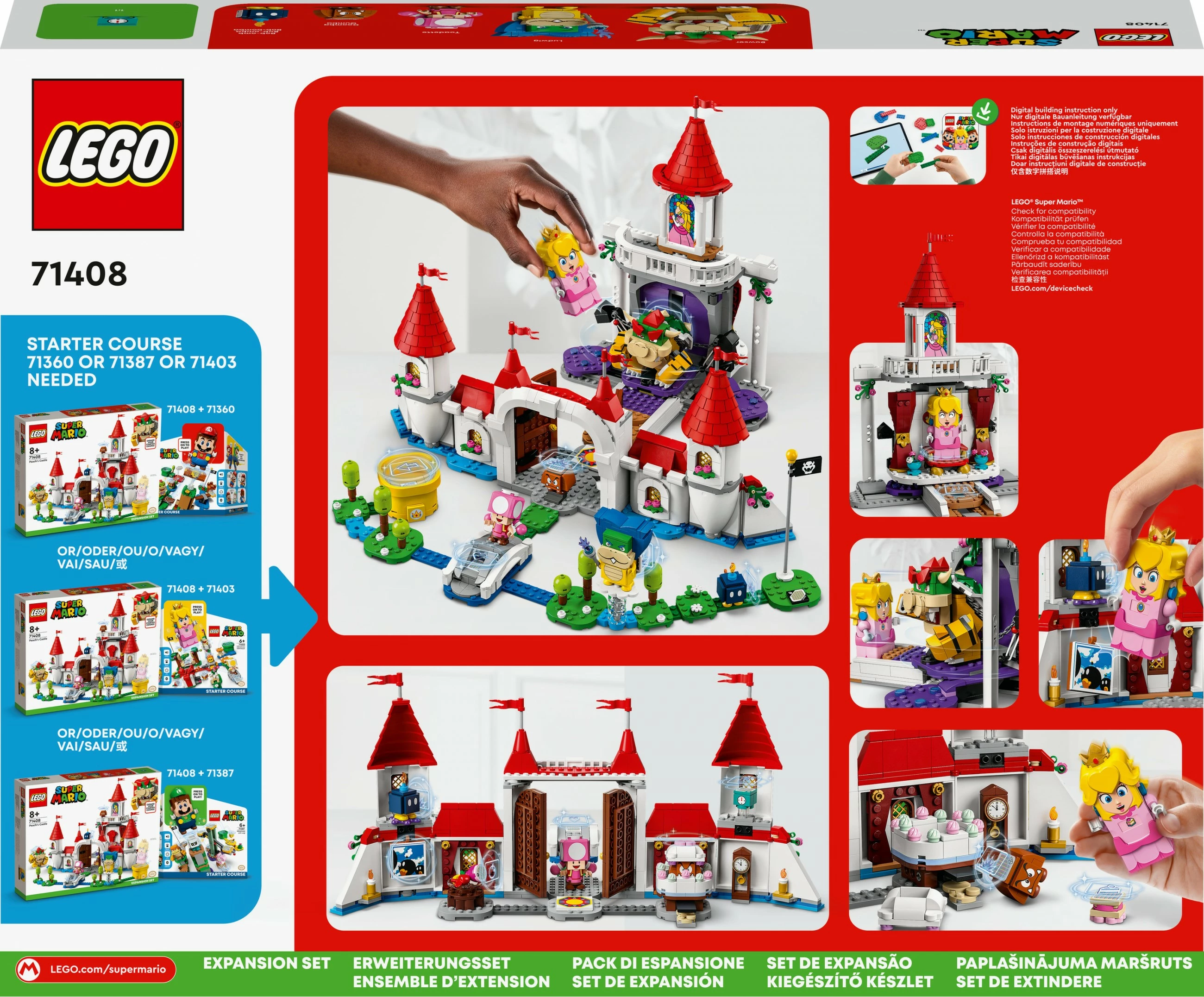 Set ndërtimi LEGO Super Mario Peach’s Castle, 1216 pjesë, shumëngjyrësh