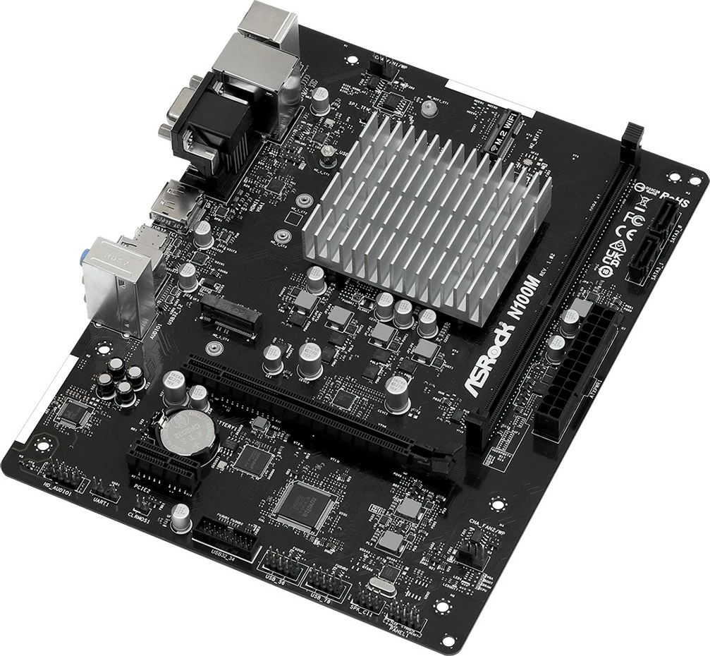 Pllakë amë ASRock N100M, Intel CPU onboard, micro ATX, e zezë