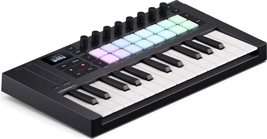 MIDI keyboard Novation Launchkey Mini 25 MK4, 25 taste, 16 pads RGB, Ekran OLED, i zi