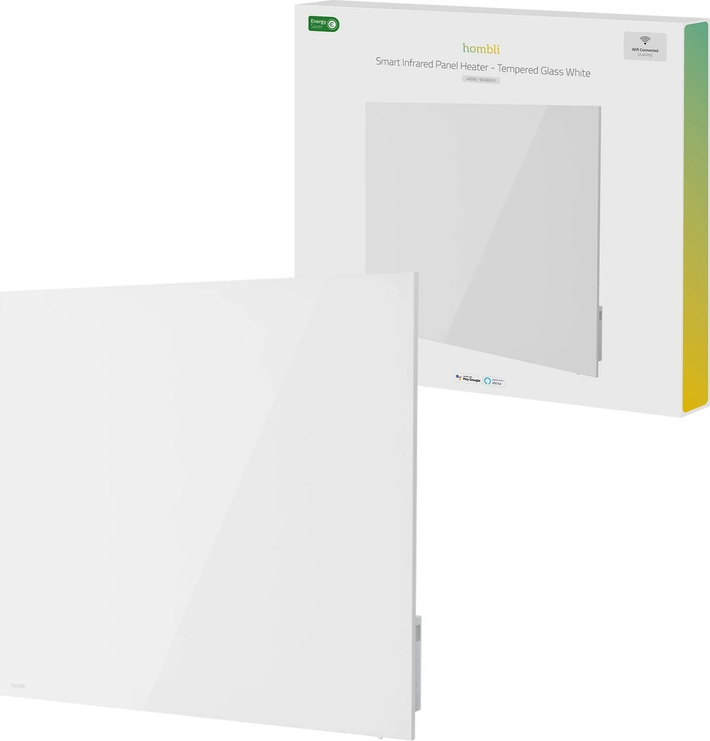 Panel ngrohës Hombli smartes Infrarot Glas 2024 400W, bardhë