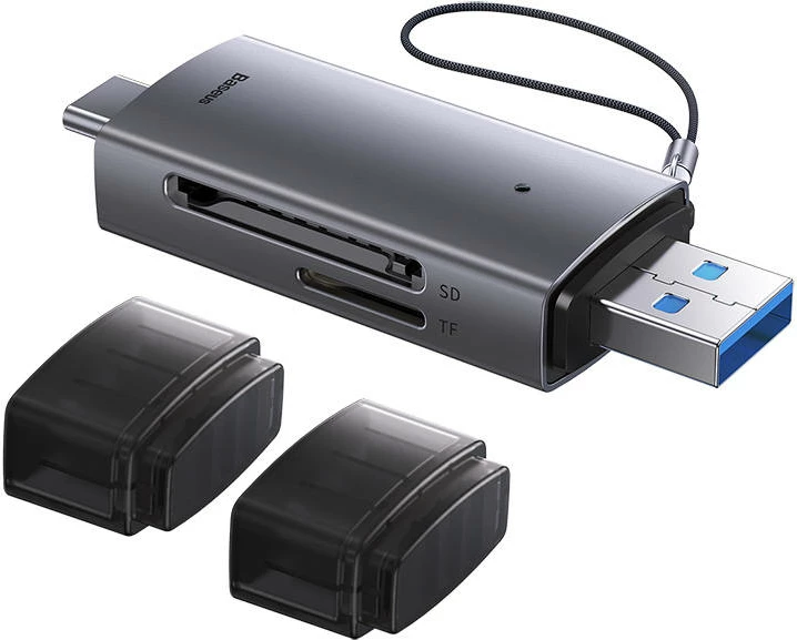 Lexues kartelash Baseus Lite Series WKQX060113, USB + USB-C, SD/TF, Gri