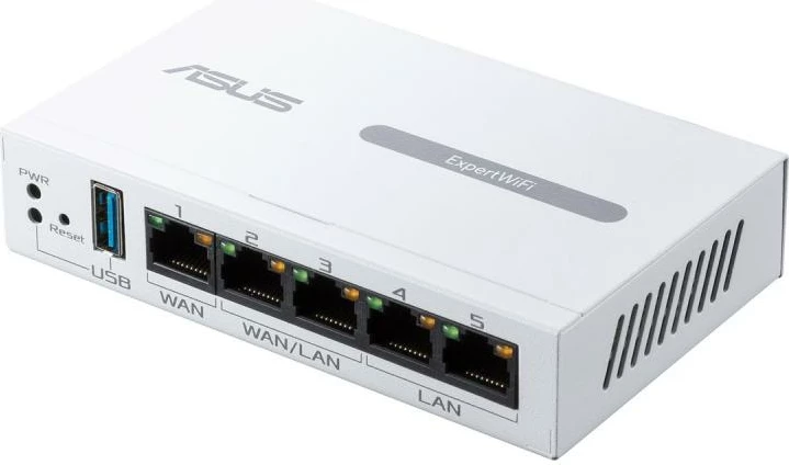 Router VPN biznesi Asus ExpertWiFi EBG15 (90IG08E0-MO3B00/90IG08E0MO3B00), Gigabit 1Gbps, 5x RJ45 me 2x WAN/LAN, USB si backup WAN, VLAN/VPN, AiMesh kompatibil, e bardhë