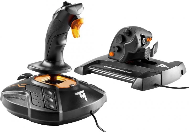 Joystick HOTAS Thrustmaster T.16000M FCS për PC, me throttle TWCS, e zezë/portokalli, set 2-pjesësh