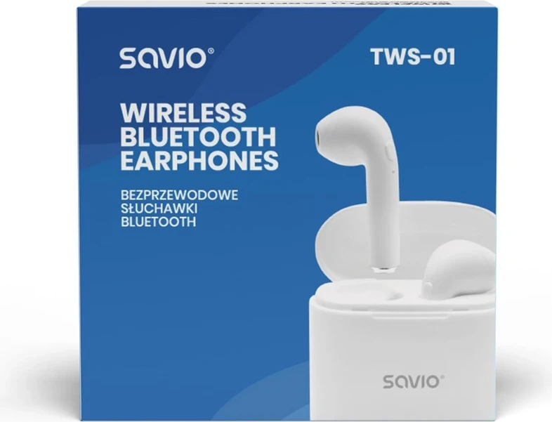 Kufje me bluetooth Savio TWS-01, e bardhë