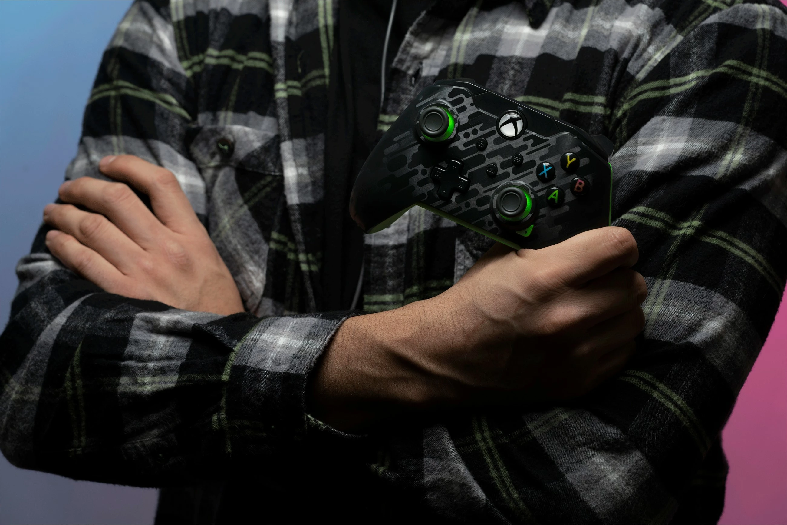 Gamepad PDP Neon Carbon, Xbox, Windows 10/11, Wired, USB, Karbon, Gjelbër