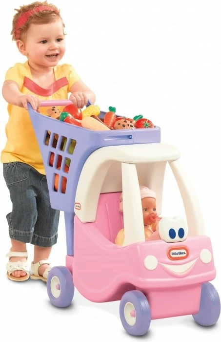Karrocë lodër Little Tikes Princess Shopping Cart, plastikë, rozë/vjollcë/e bardhë