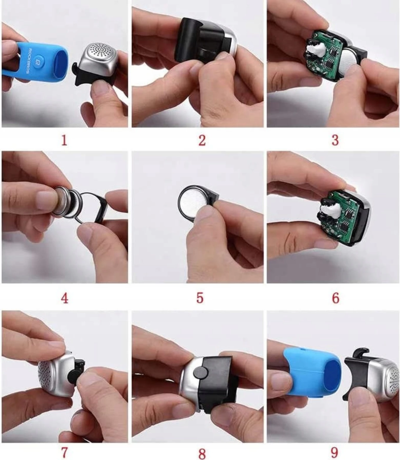 Zile elektronike biçiklete Rockbros CB1709BK, silikoni, e zezë