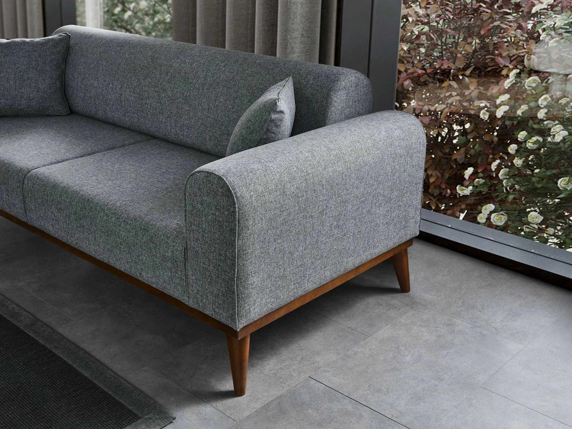 Divan-krevat treshe, ngjyrë gri e çelët, Cofi 3 Seater