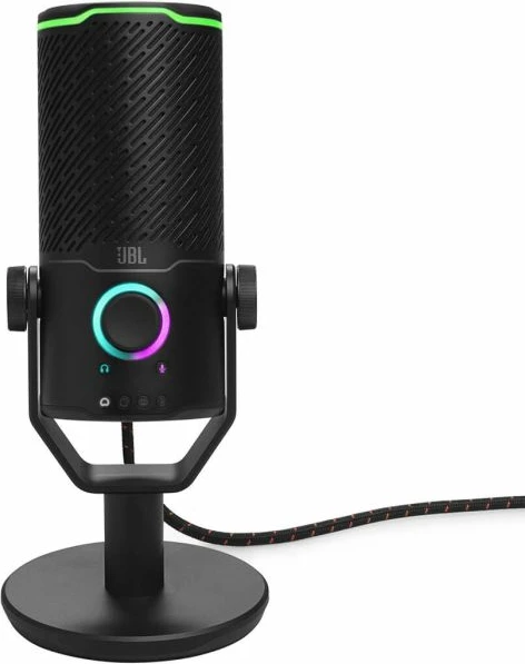 Mikrofon JBL Quantum Stream Studio 192kHz/24-bit, me RGB, me stand tavoline, zi
