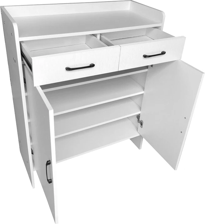 Raft këpucësh Gazen për 12 palë me sirtarë, ngjyrë e bardhë, 80x33x100cm