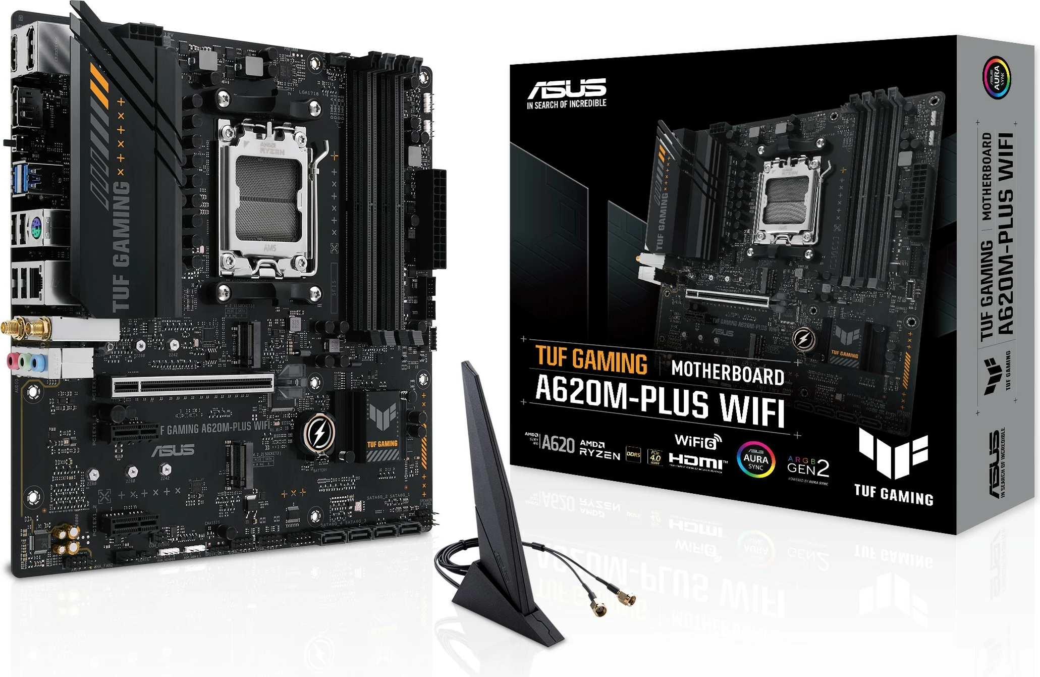 Pllakë amë ASUS TUF GAMING A620M-PLUS WIFI, AMD, Socket AM5, DDR5, 128 GB