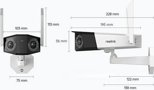 Kamerë sigurie Reolink Duo Series W730, 4K, Wi-Fi, pamje panoramike 180°, e bardhë