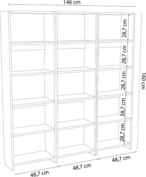 Raft librash Rabuku, hije lisi, 146x22x123cm