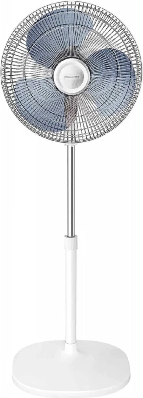 Ventilator pedestali, Rowenta, VU4410F2, 55 m³/min, 3 shpejtësi, lartësi e rregullueshme 1.3 m, i qetë 49 dBA, i bardhë