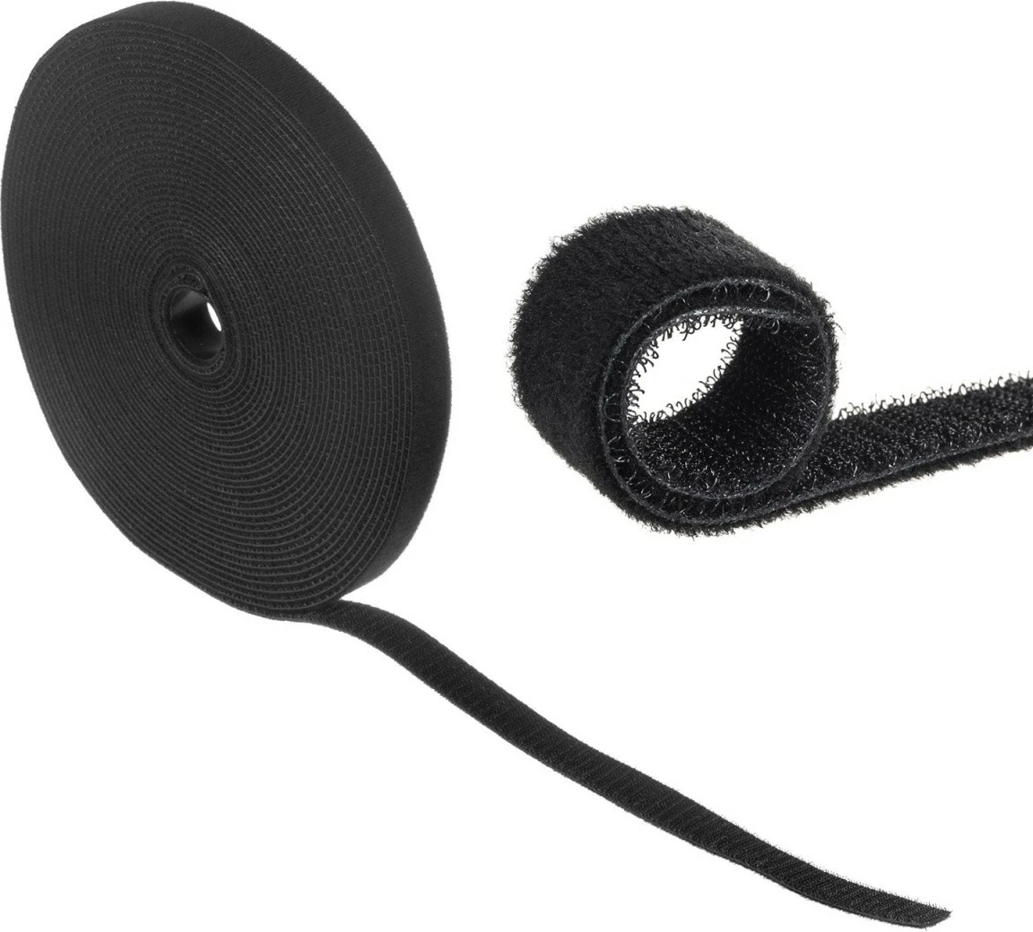 Organizues kabllosh Maclean MCTV-542, shirit hook and loop, 15.3m, 20mm, zi