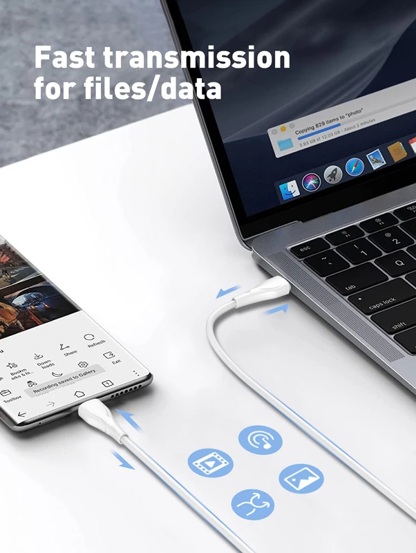 Kabllo karikimi dhe të dhënash USB-C në USB-C LDNIO LC611C 65W 1m e bardhë