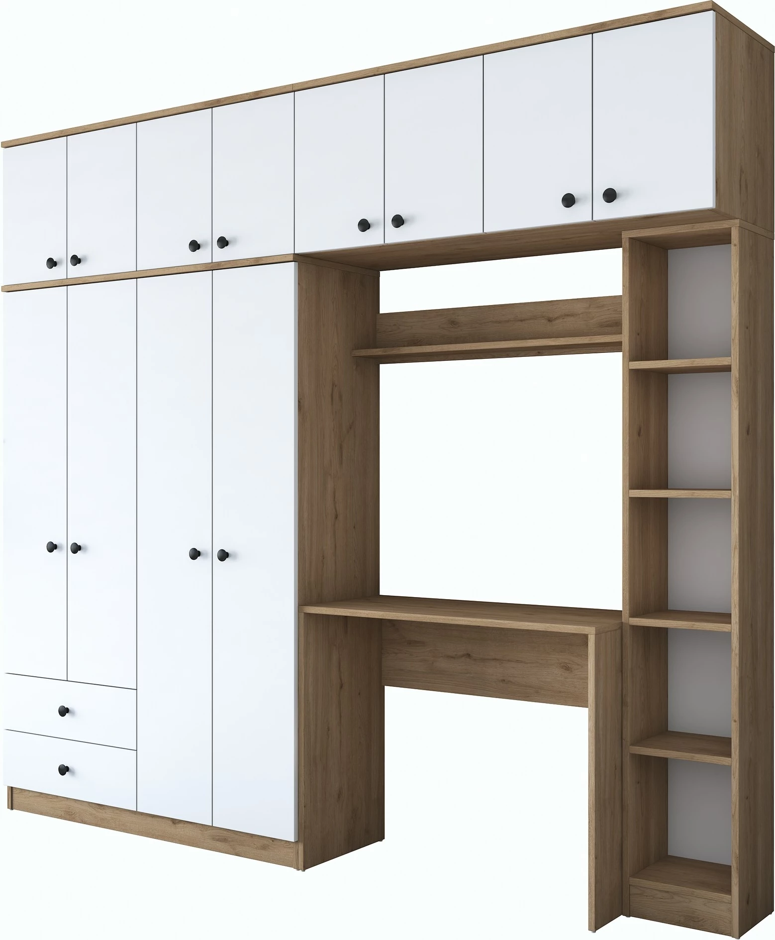 Set dhome për studim, ngjyrë arrë dhe e bardhë, BA122 - 2697