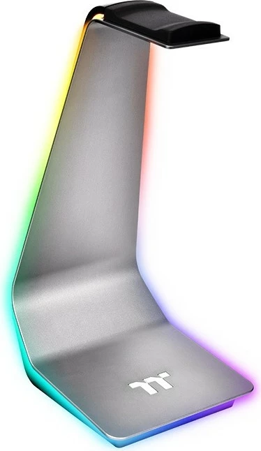 Mbajtëse kufjesh Thermaltake ARGENT HS1 RGB, alumini, 2x USB, ndriçim shumëngjyrësh, e zezë/gri