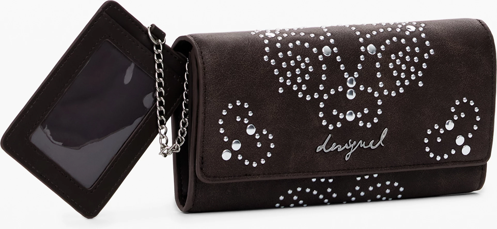 Portofol Desigual Mariona Poker Face femra kafe