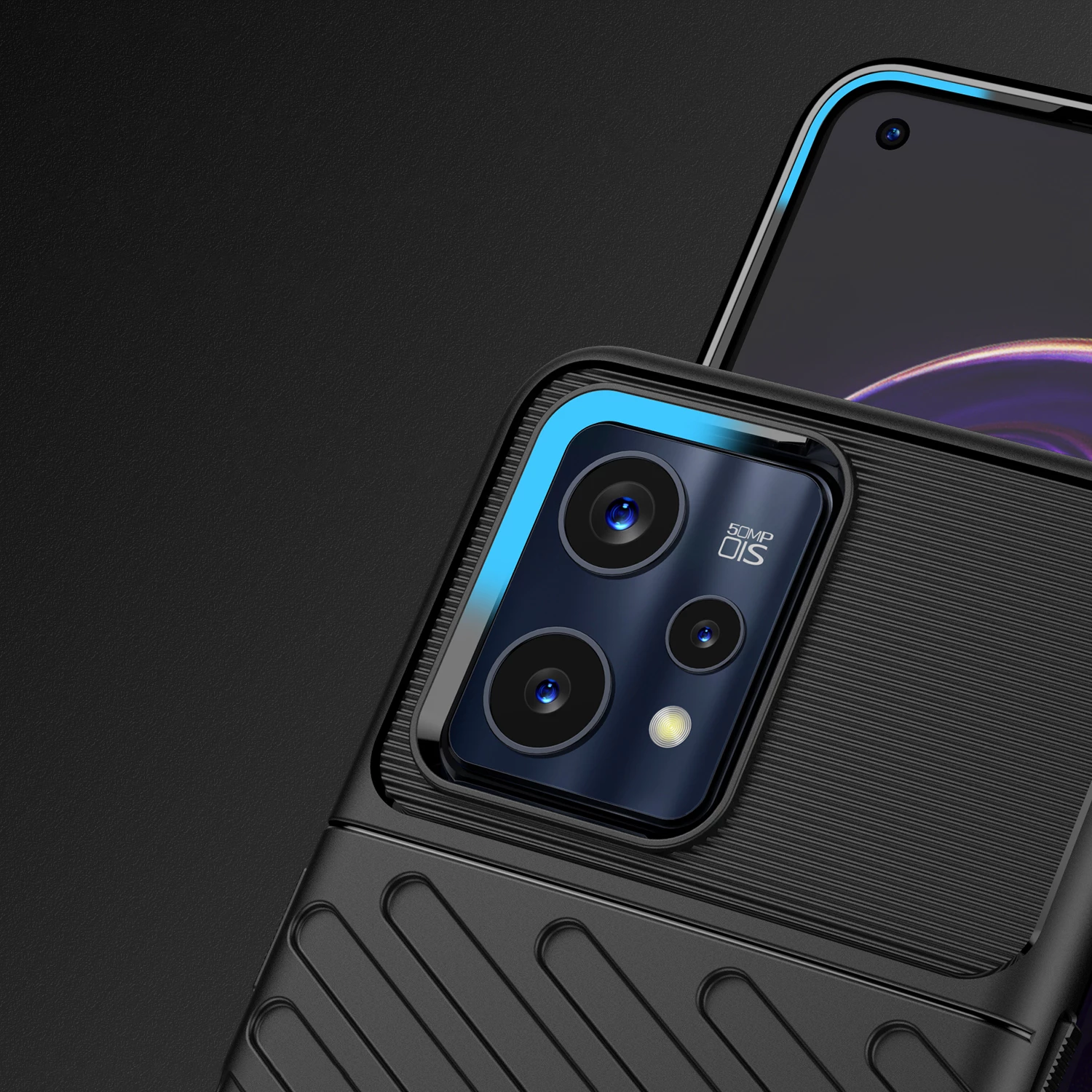 Mbështjellës Hurtel Thunder Case për Realme 9 Pro+, i zi
