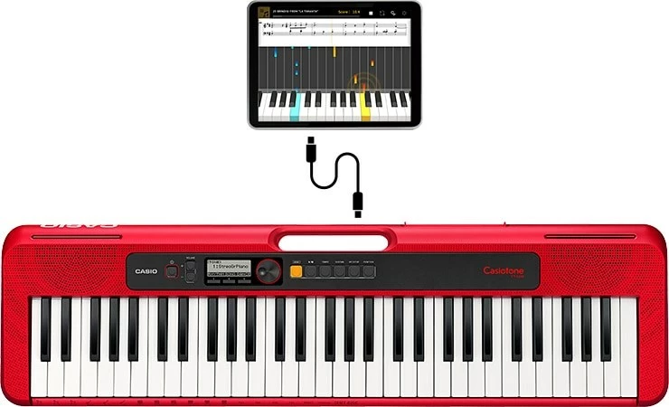 MIDI Keyboard Casio CT-S200, 61 çelësa, USB, i Kuq