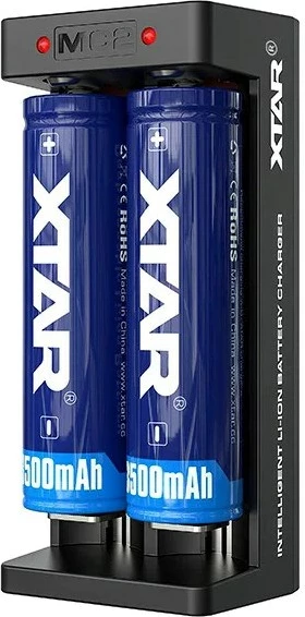 Karikues baterish XTAR MC2C, Li-ion 18650, 2 vende, USB-C, Zi