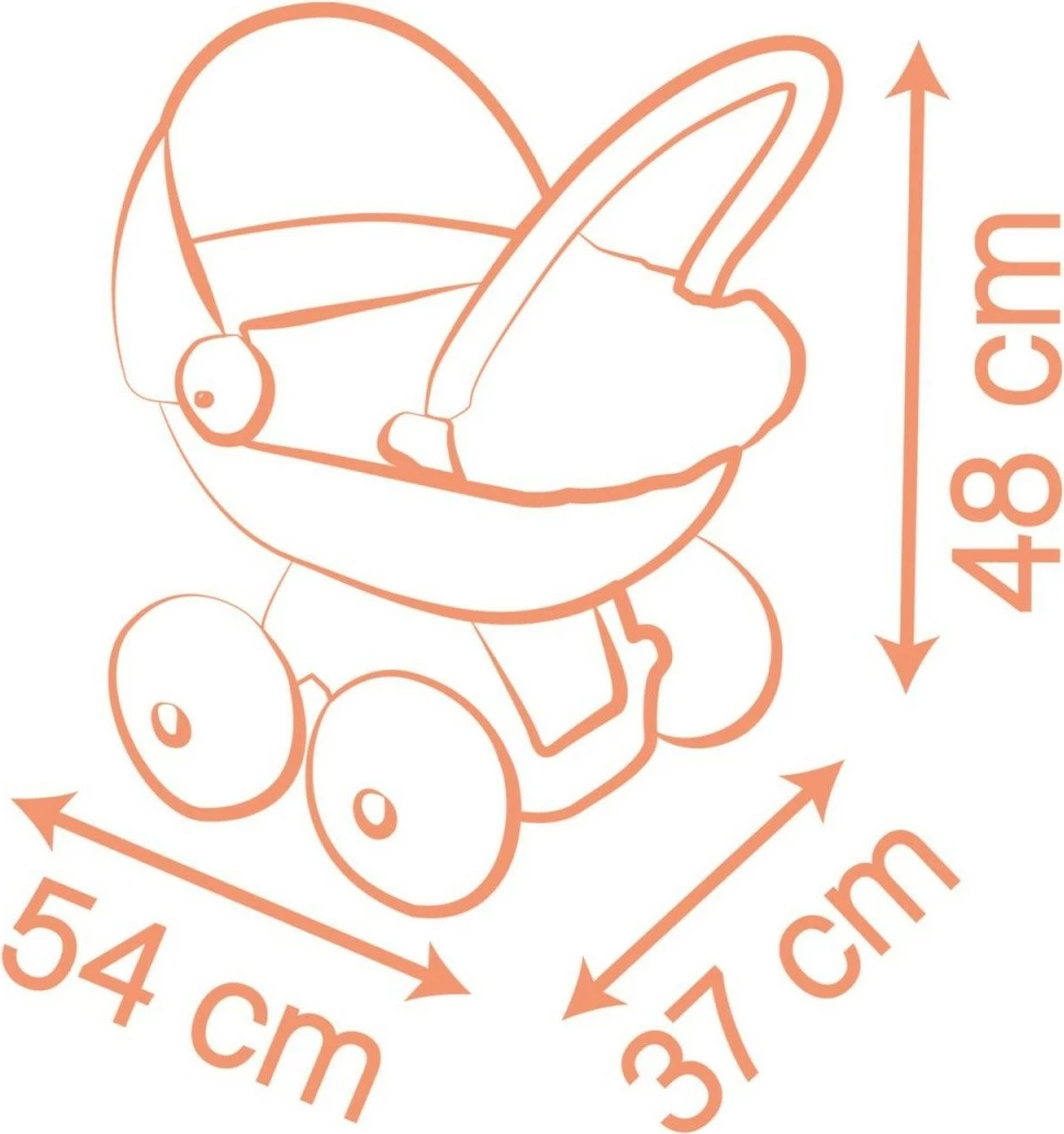 Karrocë lodër për kukulla Smoby Baby Nurse, plastikë e ricikluar, kafe/rozë/e bardhë