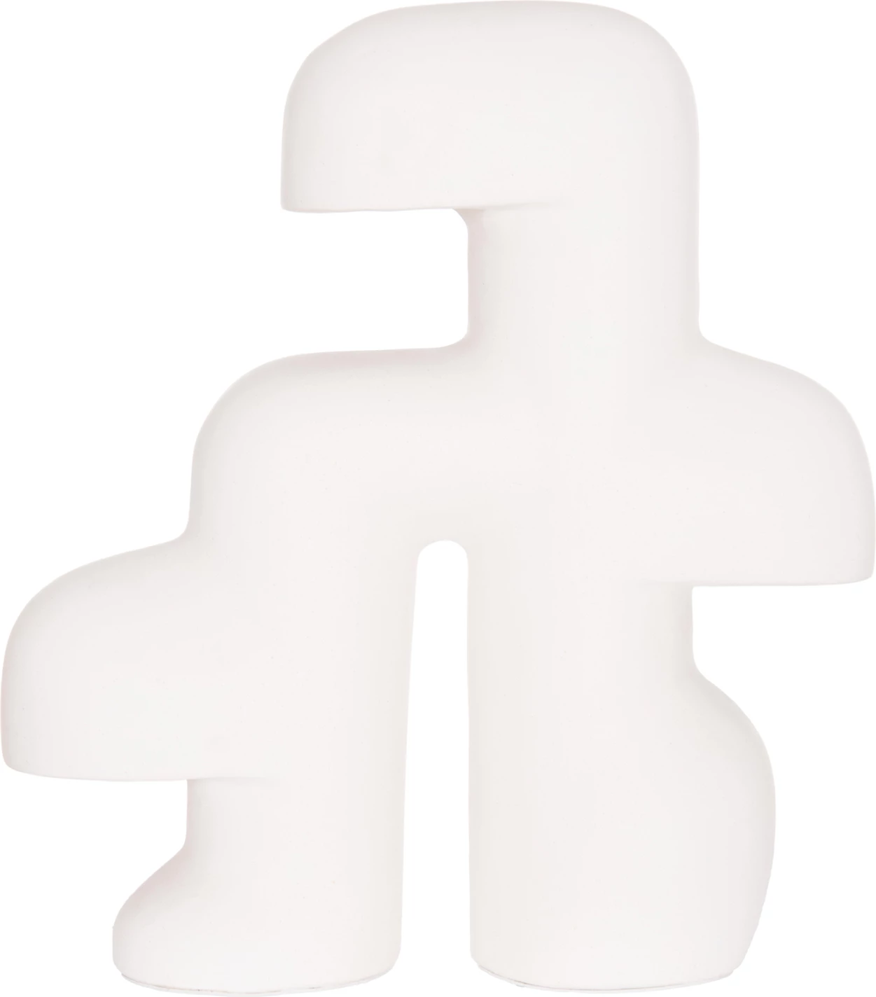Llambë tavoline skulpturale minimaliste ELBAR, çimento fibrash, e bardhë, 44x12x50cm