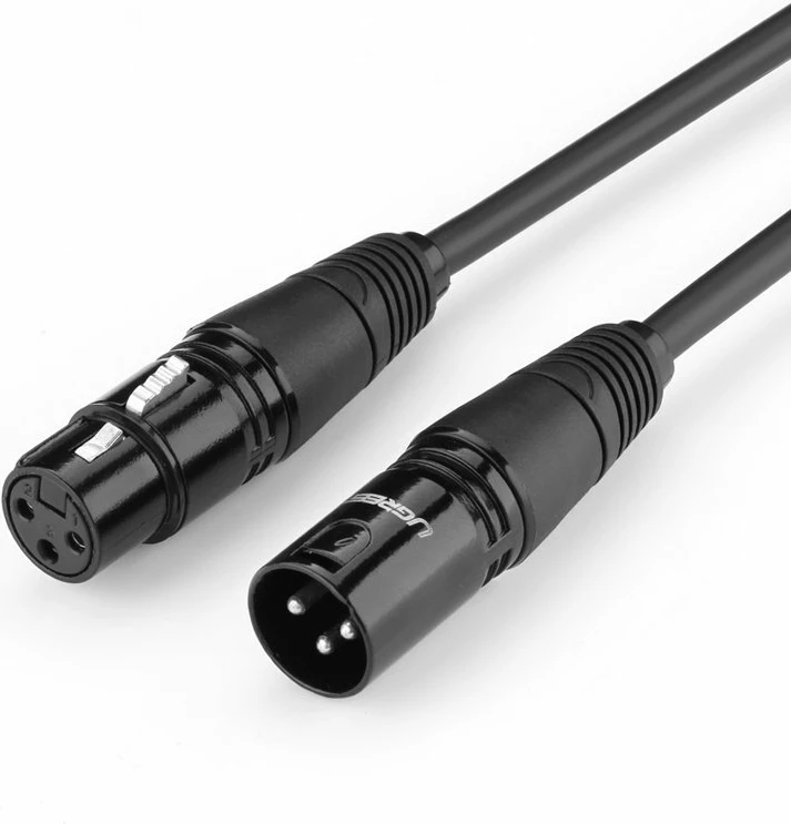Kabllo audio Ugreen AV130 66717, XLR (femër) në XLR (mashkull), 2m, e zezë