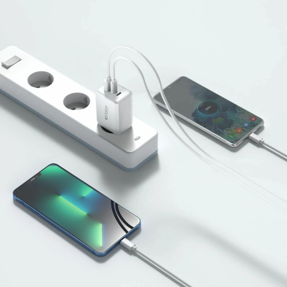Karikues universal Tech-Protect C65W, 65W, 2x USB-C PD, 1x USB-A QC 3.0, i zi