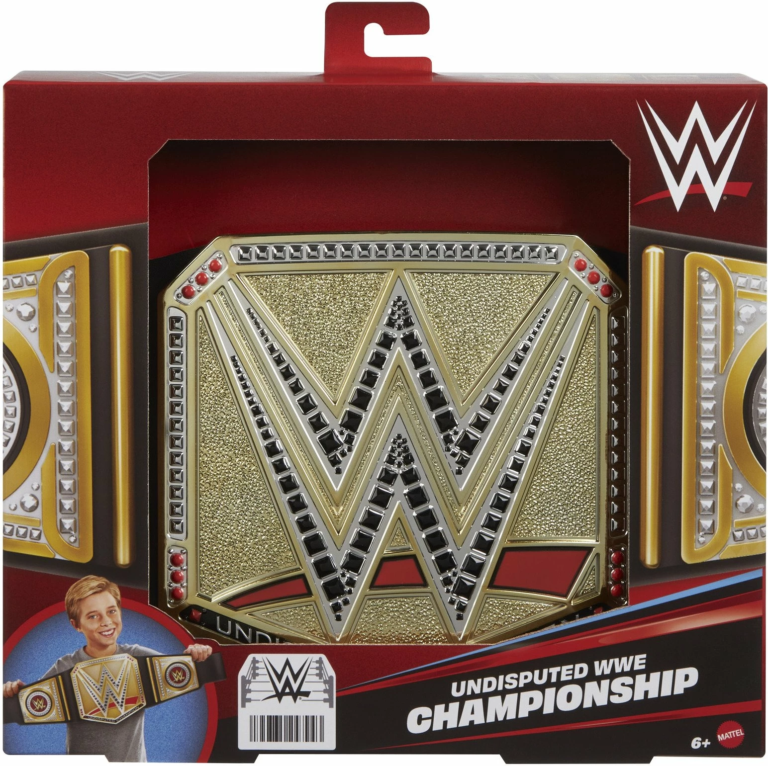 Rrip kampionati WWE Undisputed Mattel HYJ35 91 cm, i rregullueshëm, i zi/ari, 1 copë
