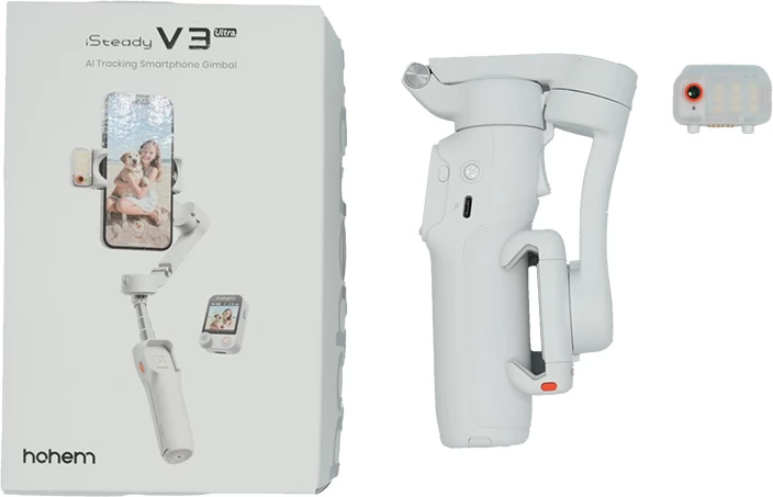 Gimbal Hohem iSteady V3 Ultra, për smartfonë dhe kamera, i bardhë