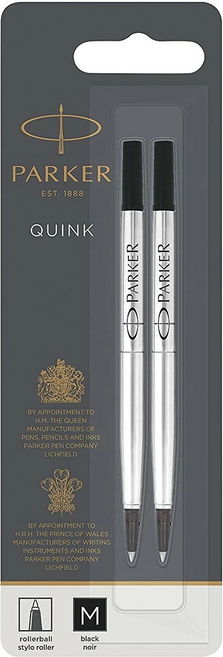Stilolaps rollerball Parker 1950325, medium, 2 copë, zi/argjendtë