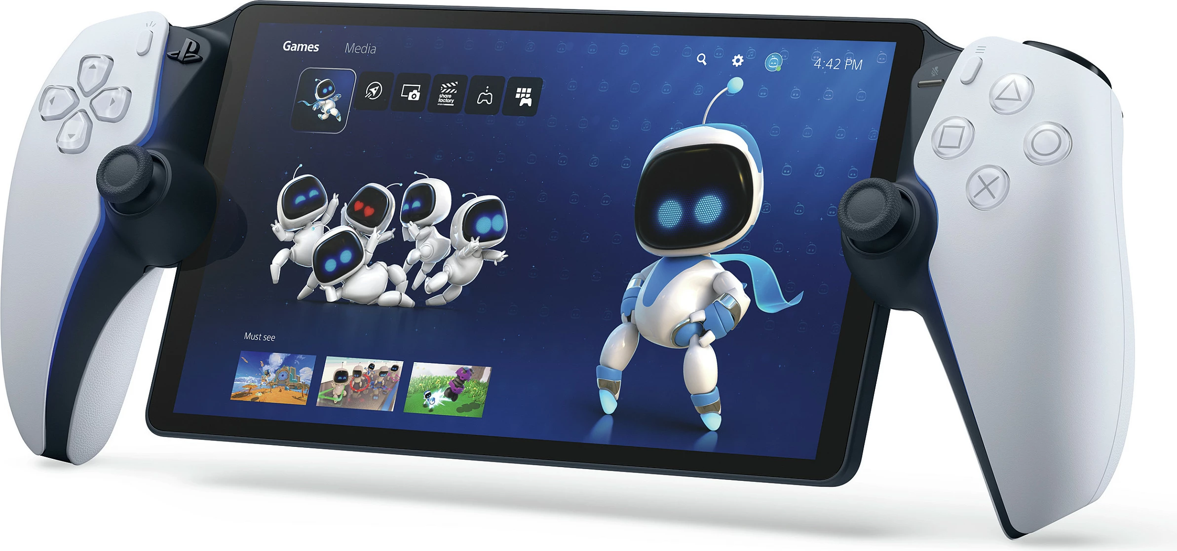 Remote player Sony PlayStation Portal, për PlayStation 5, ekran 8", Wi‑Fi, i bardhë