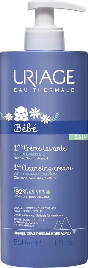 Krem pastrues për banjë URIAGE Bebe 1st Cleansing Cream për fëmijë, 500ml