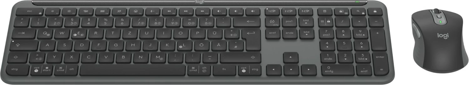 Komplet tastierë dhe maus Logitech MK950 Signature, Wireless, RF Wireless + Bluetooth, QWERTZ, Grafit