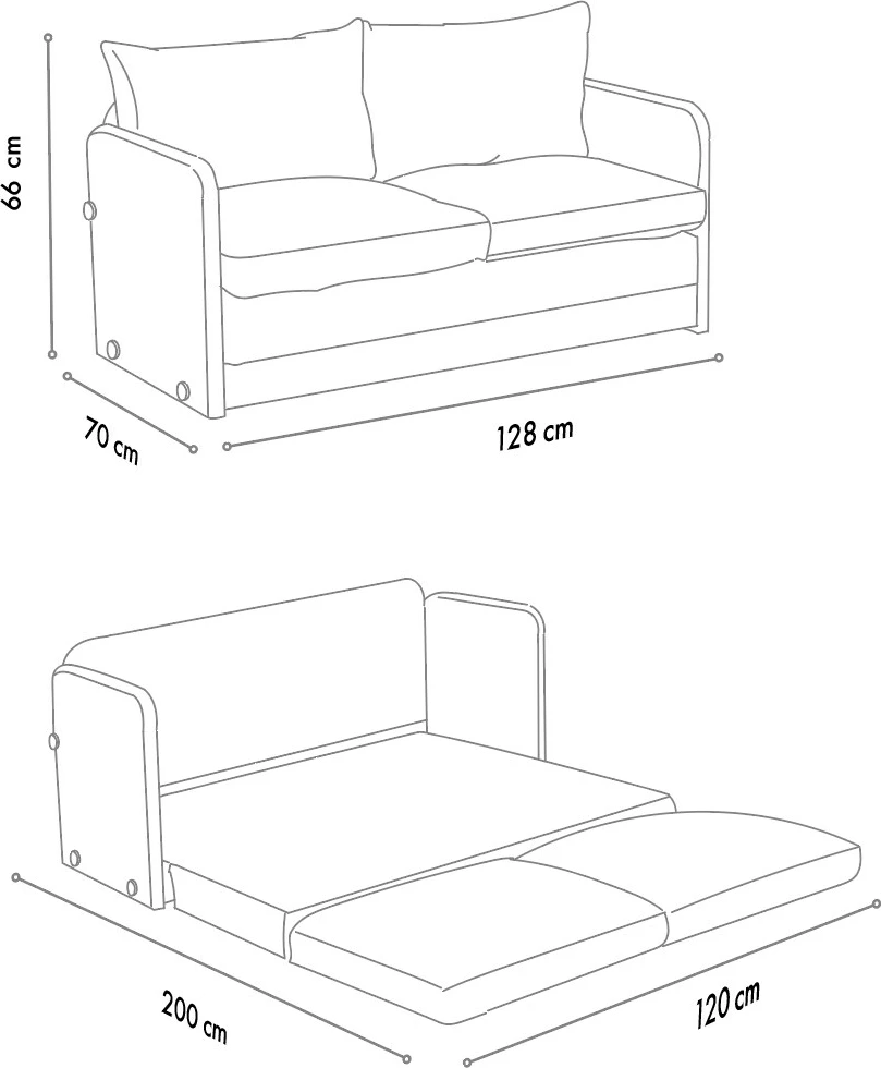 Divan-krevat dy ulës, ngjyrë gri e errët, Saga, Atelier del Sofa