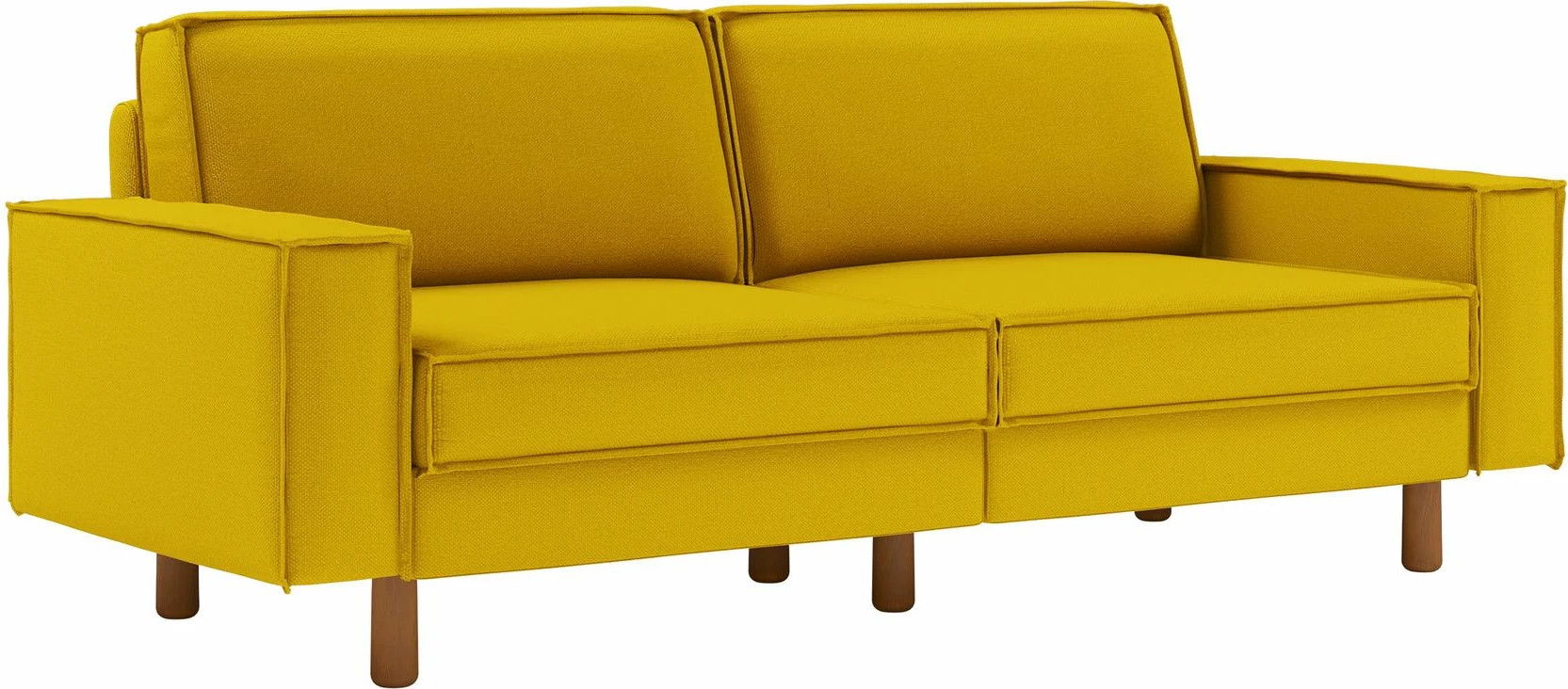 Divan treshe Atelier del Sofa, ngjyrë sunflower, walnut