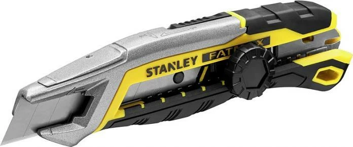 Thikë prerëse Stanley FATMAX SFMHT10592-0 18mm me sistem thyerjeje tehu dhe rrotë bllokimi, e verdhë/zezë/gri