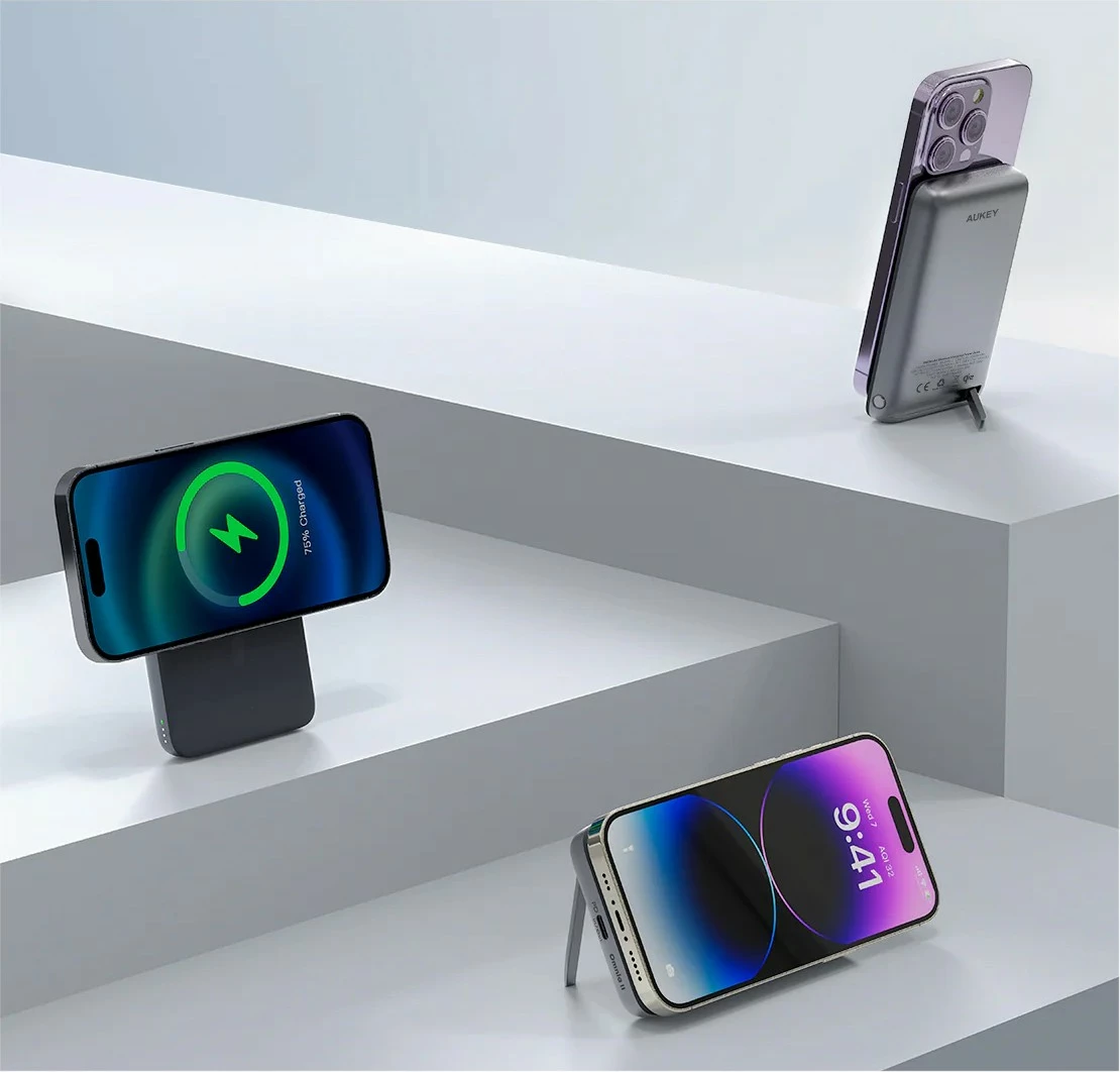 Power bank AUKEY PB-MS06 MagSafe, 10000mAh, 30W, Qi2, e zezë