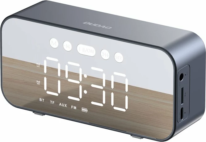 Altoparlant Bluetooth Dudao Y17 me orë alarmi, FM, 1200mAh, Argjend
