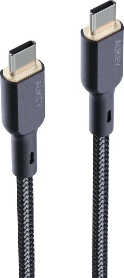 Kabllo USB-C në USB-C AUKEY CB-KCC101, 1m, Kevlar, 100W, E zezë