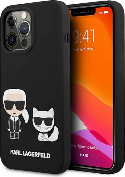 Mbështjellës, Karl Lagerfeld, KLHCP13LSSKCK, për iPhone 13 Pro / 13 6.1", silikon hardcase, i zi
