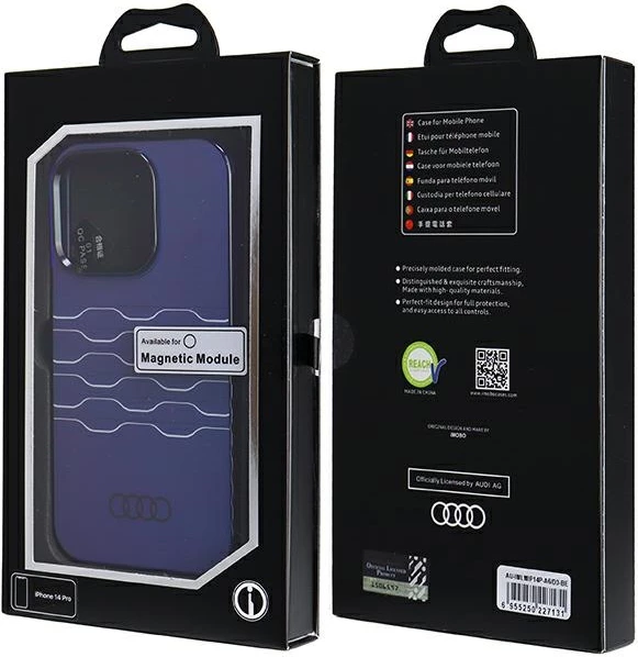 Mbështjellës Audi IML MagSafe për iPhone 14 Pro, Blu