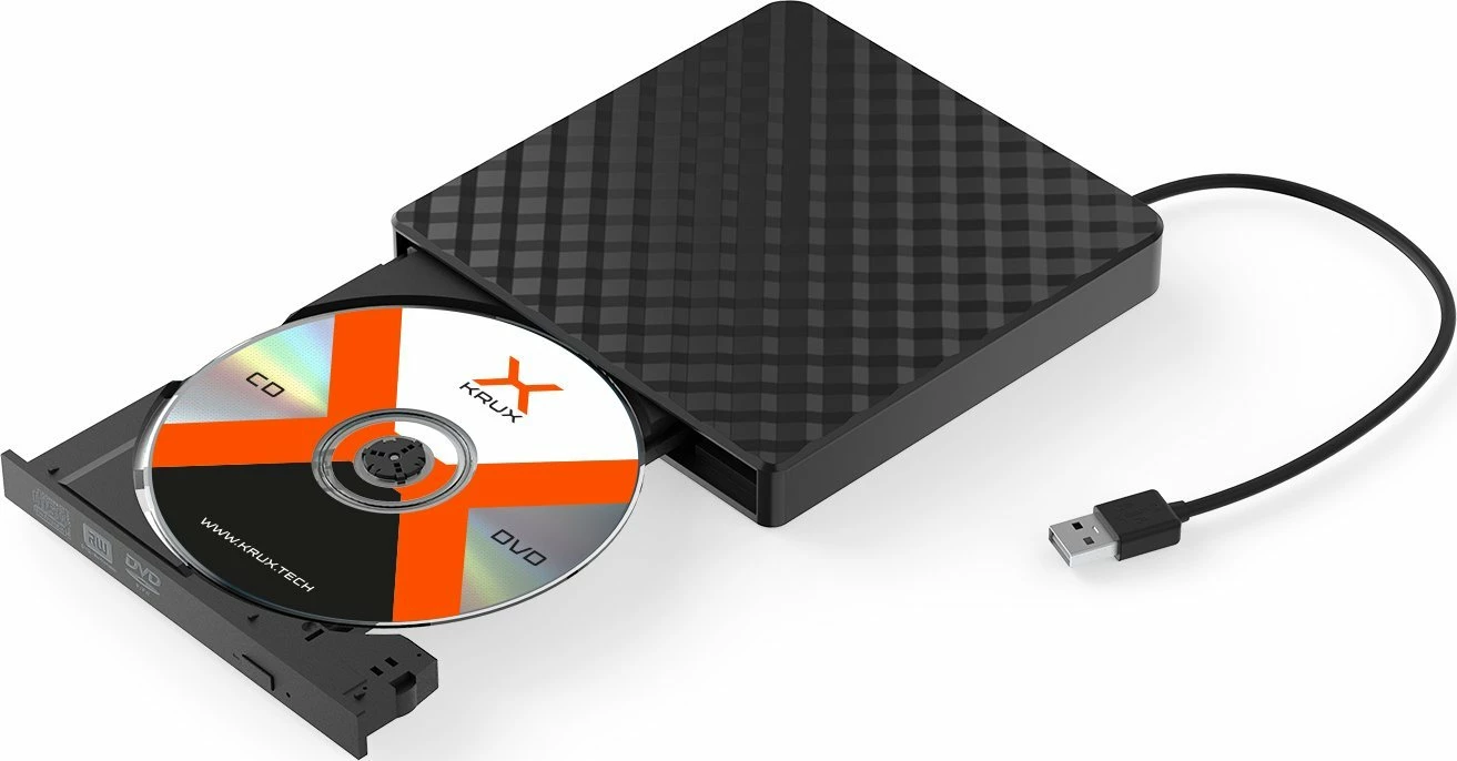 Drive optik i jashtëm Krux KRX0071 Drive, USB, CD/DVD, M-DISC, i zi