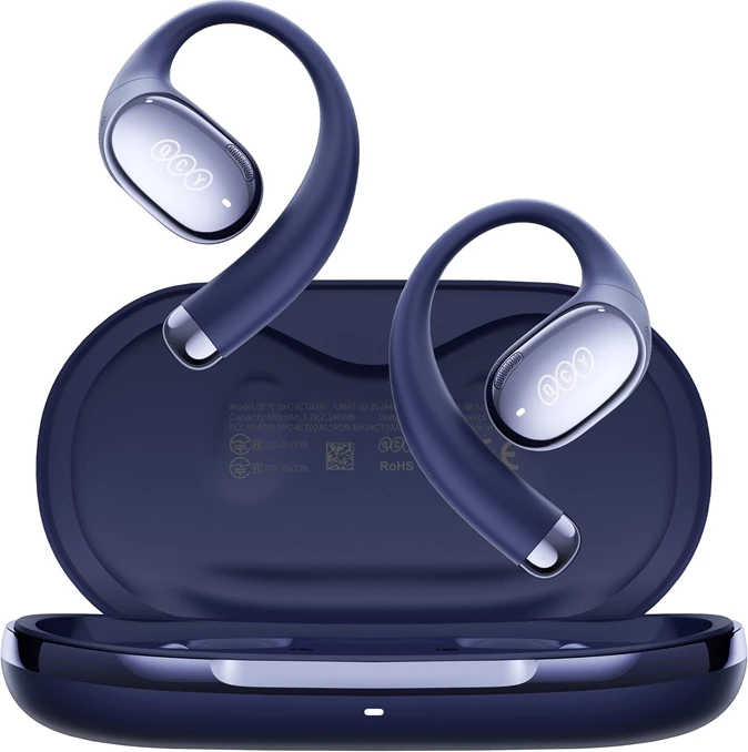 Kufje QCY Crossky R70 TWS, pa tela, me mikrofon, IPX5, Blu